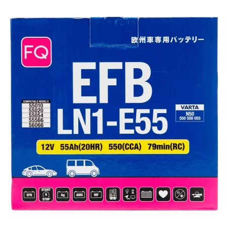 Аккумулятор FQ EFB LN1-E55 55Ah