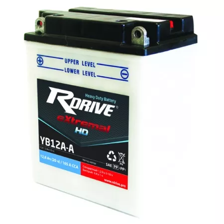 Аккумулятор Rdrive eXtremal (HD)Heavy Duty YB12A-A 12.6 а/ч п.т. 165а
