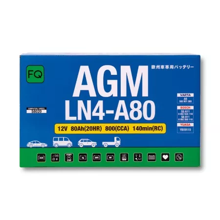 Аккумулятор FQ AGM LN4-A80 ёмк.80 Ач. п.т. 800 а