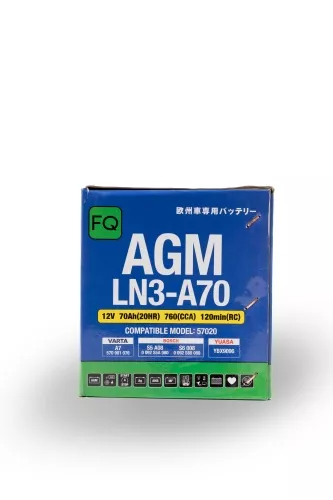 Фото аккумулятор fq agm ln3-a70 ёмк.70 ач. п.т. 760 а Аккумулятор FQ AGM LN3-A70 ёмк.70 Ач. п.т. 760 а