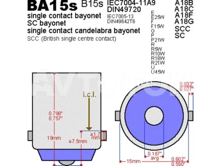 Лампа Луч 12V P21W (BA15s) 21W