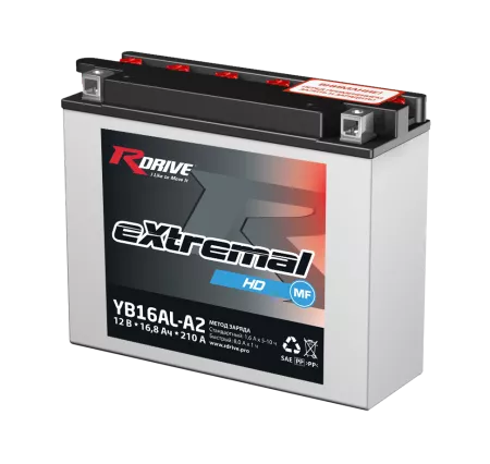 Аккумулятор Rdrive eXtremal (HD) Heavy Duty YB16-AL-A2 16,8Ач 175а