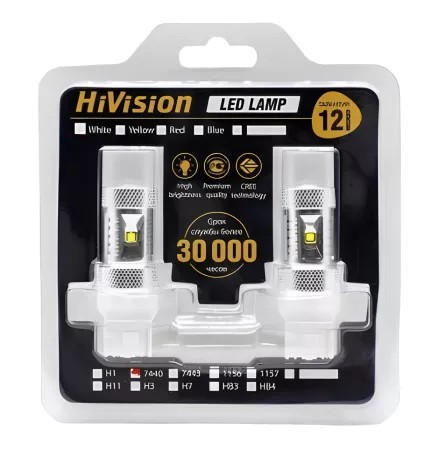 Лампа светодиодная "HiVision" T20 (7440) одноконтактная, CSP, оранжевый