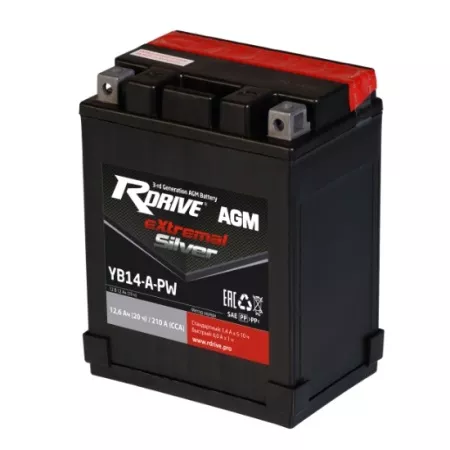 Аккумулятор Rdrive eXtremal Silver YB14-A-PW 12.6Ач 210 (+электролит)