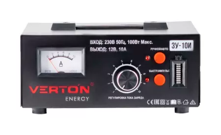 Фото зарядное устройство verton energy (12вт, 0-7а, 4-70ач, импульсная) зу-10и Зарядное устройство VERTON Energy (12ВТ, 0-7А, 4-70Ач, Импульсная) ЗУ-10И
