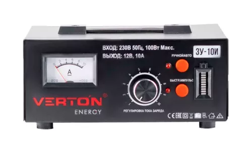Фото зарядное устройство verton energy (12вт, 0-7а, 4-70ач, импульсная) зу-10и Зарядное устройство VERTON Energy (12ВТ, 0-7А, 4-70Ач, Импульсная) ЗУ-10И