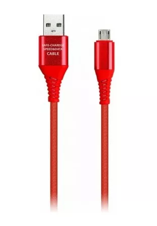Кабель SMARTBUY USB Micro в рез.оплет. Gear, 1м. мет.након., красный