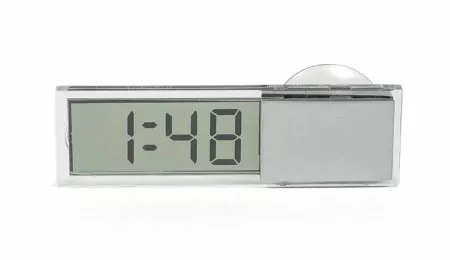 Автомобильные серебристые электронные часы K-033