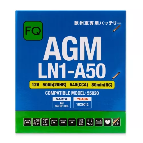 Фото аккумулятор fq din agm ln1-a50 50ah Аккумулятор FQ DIN AGM LN1-A50 50Ah