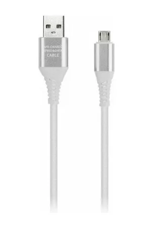 Кабель SMARTBUY USB Micro в рез.оплет. Gear, 1м. мет.након., белый
