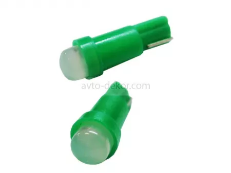 Светодиодная лампа 12V Т5 (W2,0*4,6d) зеленая, без цоколя