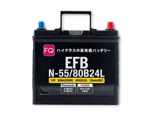 Фото аккумулятор fq efb n-55 80b24l ёмк.50 ач. п.т. 450 а Аккумулятор FQ EFB N-55 80B24L ёмк.50 Ач. п.т. 450 а