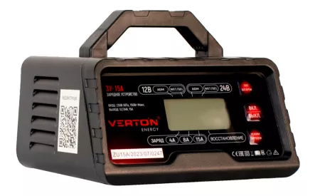 Зарядное устройство VERTON Energy (12/24Вт, 2/6/10А, 2,2-200Ач, LCD) ЗУ-15А