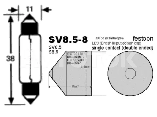 Лампа Луч 12V C5W (SV8.5) 5W