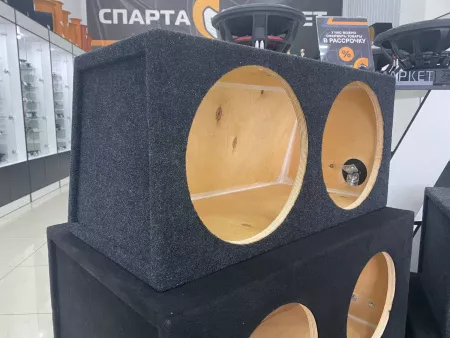 Корпус для сабвуфера BOX-122 графит (ЗЯ, 2х12", накл. 51 л.)