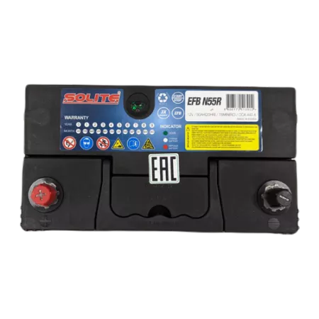 Фото solite efb n55r 50ач аккумулятор автомобильный Solite EFB N55R 50Ач аккумулятор автомобильный