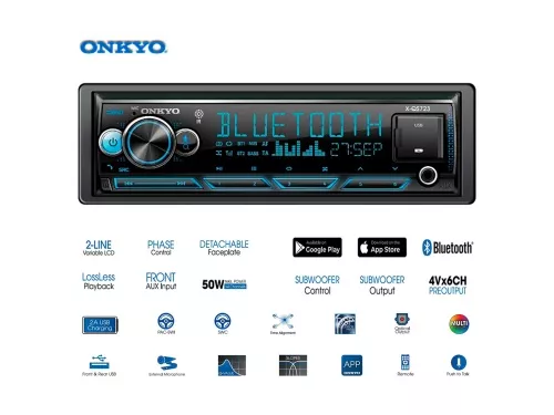 Фото onkyo x-qs723 lossless usb bt dsp автомобильная процессорная магнитола Onkyo X-QS723 LossLess USB BT DSP автомобильная процессорная магнитола