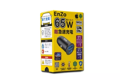 FQ ЗУ в прикуриватель Enzo Gan Pro USB Type C+A 65W ACN-118
