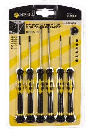 Набор отверток 6 пред. для точных работ ER-M05-6