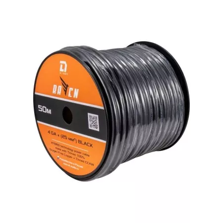 DL Audio Raven Power Cable кабель силовой 4 GA Black (50m)