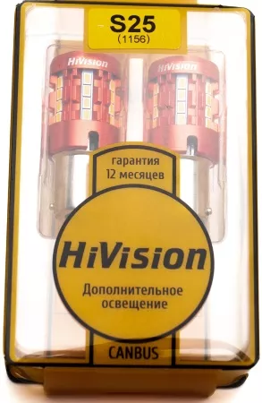 Фото лампа светодиодная "hivision" s25 (1156/pu21w-150), одноконтактная, csp оранжевый 2шт. Лампа светодиодная "HiVision" S25 (1156/PU21W-150), одноконтактная, CSP оранжевый 2шт.