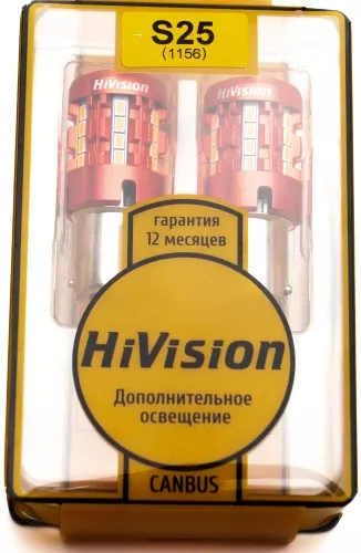 Фото лампа светодиодная "hivision" s25 (1156/pu21w-150), одноконтактная, csp оранжевый 2шт. Лампа светодиодная "HiVision" S25 (1156/PU21W-150), одноконтактная, CSP оранжевый 2шт.