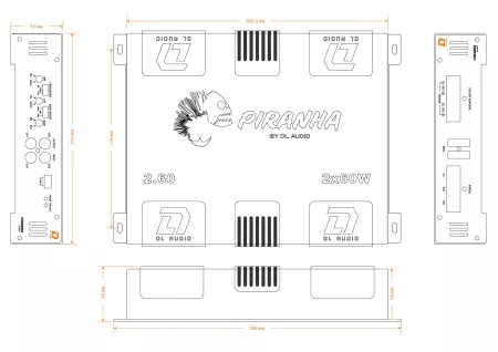 Фото dl audio piranha 2.60 усилитель  DL Audio Piranha 2.60 усилитель