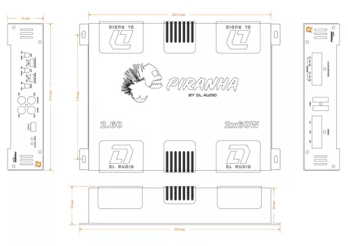 Фото dl audio piranha 2.60 усилитель  DL Audio Piranha 2.60 усилитель