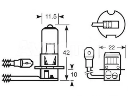 Лампа Луч 12V H3 55W (PK22s)