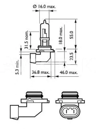 Лампа Луч 12V HB3/9005 65W (P20d)