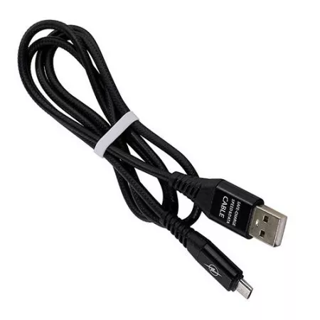 Кабель SMARTBUY USB Micro в рез.оплет. Gear, 1м. мет.након., черный