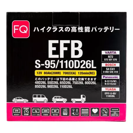 Аккумулятор FQ EFB S-95/110D26L 80Ah