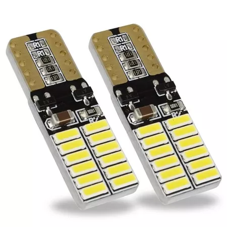 Комплект светодиодных ламп T10-4014-24SMD Canbus 6500k Голубой лёд