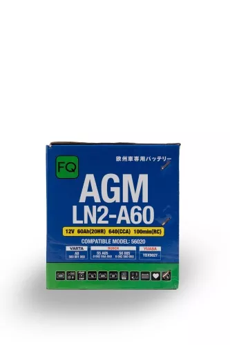 Фото аккумулятор fq agm ln2-a60 ёмк.60 ач. п.т. 640 а Аккумулятор FQ AGM LN2-A60 ёмк.60 Ач. п.т. 640 а