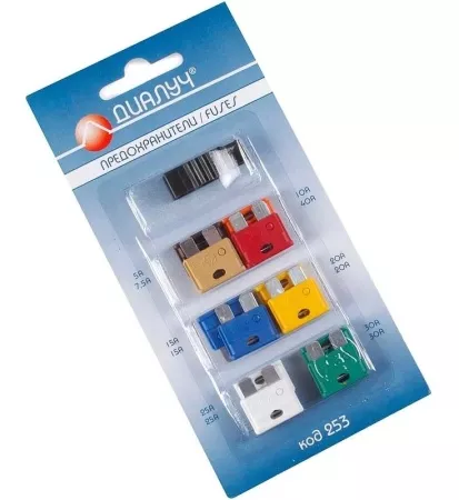 ДИАЛУЧ Набор предохранителей, флажковые с пинцетом 12шт