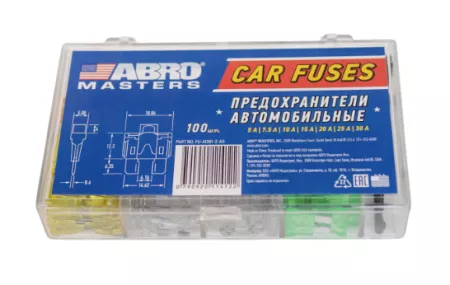 Abro masters набор предохранителей, флажковые №2 (5,7.5,10,15,20,25,30А) 100шт