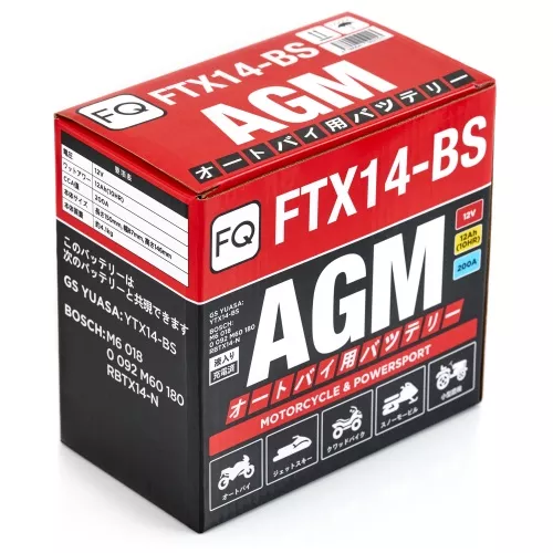 Фото аккумулятор fq ftx14 agm  емк.12.0а/ч; п.т.200а Аккумулятор FQ FTX14 AGM  емк.12.0А/ч; п.т.200А