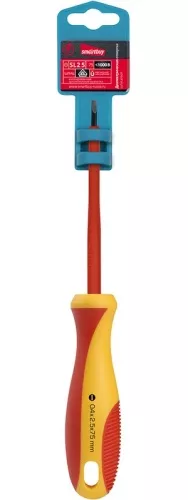 Smartbuy Tools отвёртка шлицевая SL2.5*75 до 1000В VDE прорезиненная ручка