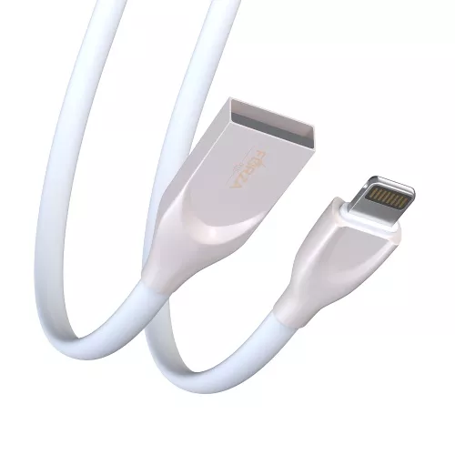 Кабель FORZA Flat White iP, 1м, 2А, белый