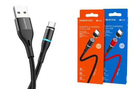 Кабель BOROFONE магнитный USB microUSB BU16M