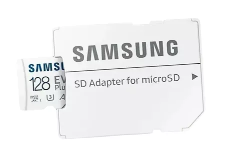 Samsung карта памяти, microSD, 128GB, Class 10 + адаптер