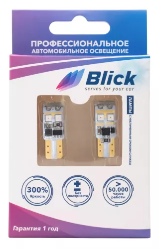 Фото лампа светодиодная blick t10(w5w)-3030-6w красный 12/24v 2шт Лампа светодиодная Blick T10(W5W)-3030-6w Красный 12/24V 2шт