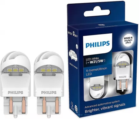 Комплект светодиодных ламп Philips W21/5W red 12/24V