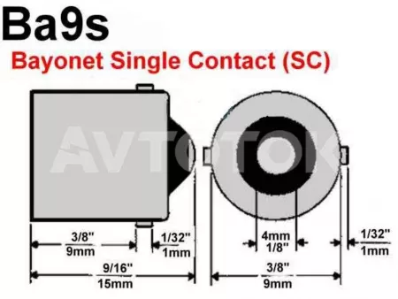 Лампа Луч 12V T4W (BA9s) 4W синяя