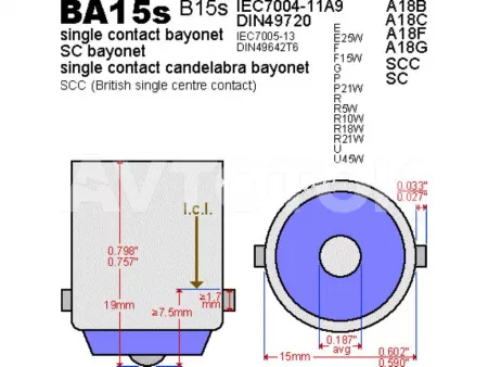 Лампа Луч 24V P21W (BA15s) 21W