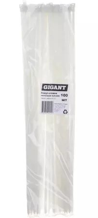 Хомут стяжка нейлон. 400/8 (100шт)  белый