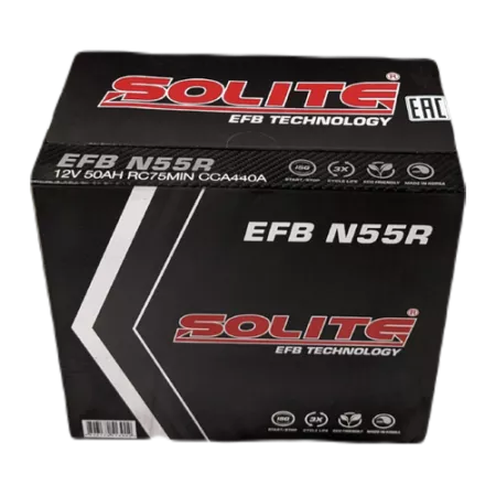 Фото solite efb n55r 50ач аккумулятор автомобильный Solite EFB N55R 50Ач аккумулятор автомобильный