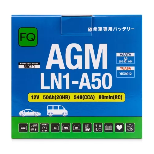Фото аккумулятор fq din agm ln1-a50 50ah Аккумулятор FQ DIN AGM LN1-A50 50Ah