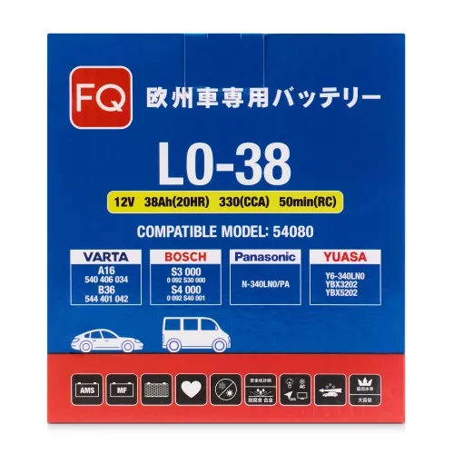 Фото аккумулятор fq l0-38 ёмк.38 ач. п.т. 330 а Аккумулятор FQ L0-38 ёмк.38 Ач. п.т. 330 а