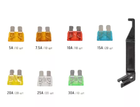 Abro masters набор предохранителей, флажковые №2 (5,7.5,10,15,20,25,30А) 100шт